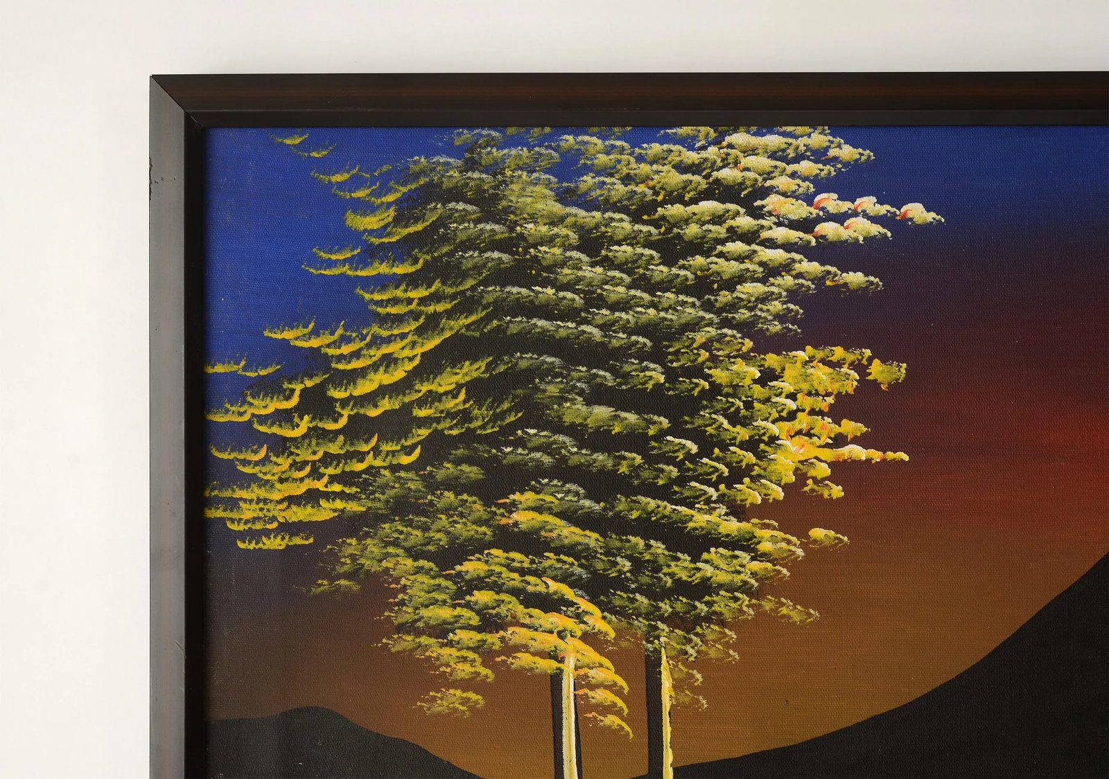 Mid 20th Century "Tropical Seafarer at Moonlight" Landscape Painting, Framed - 6