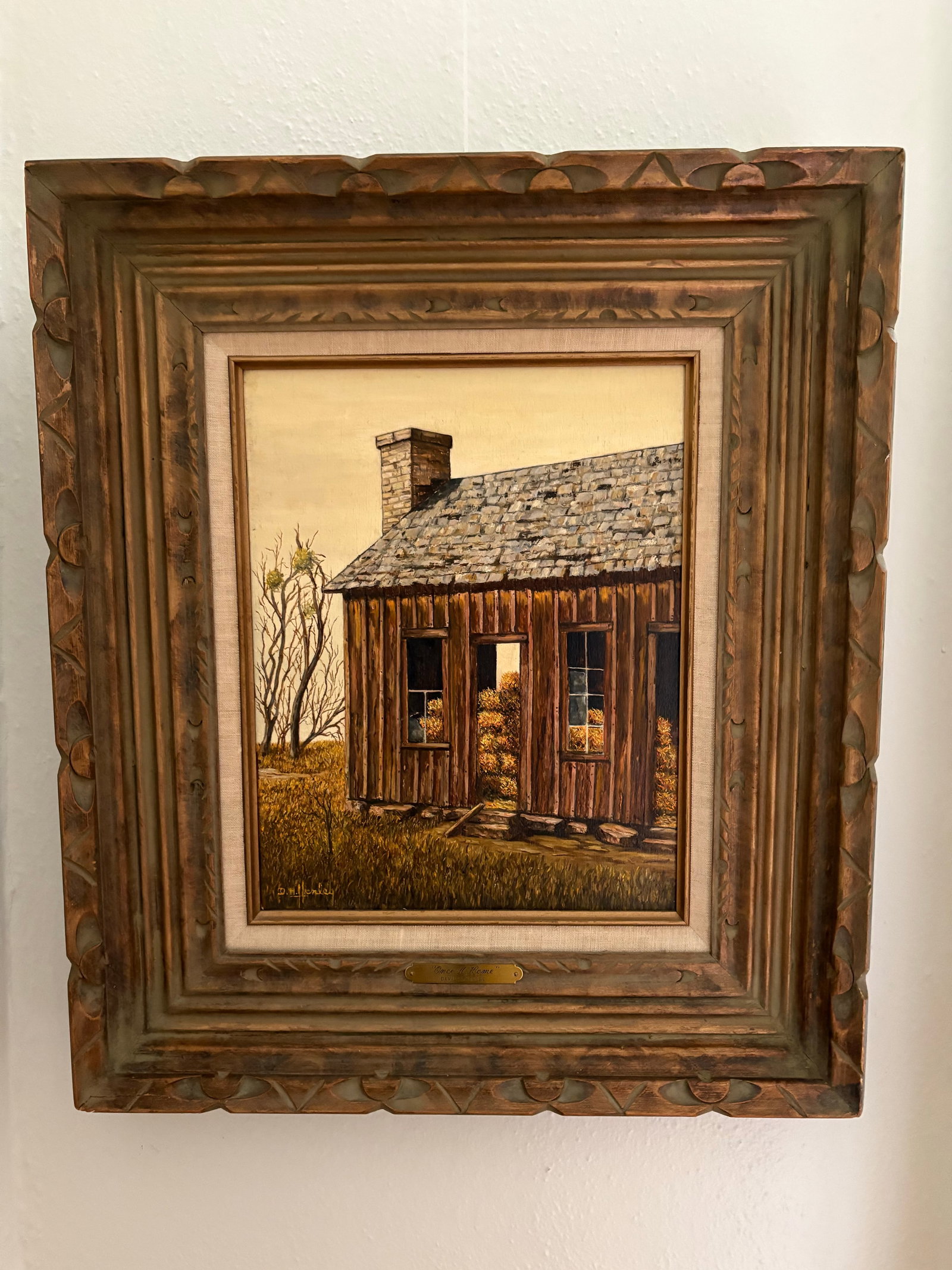 1974 Original Painting of a Barn Titled "Once a Home" - 2