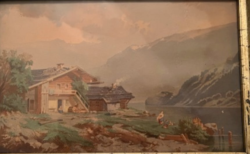 19th C Watercolor Landscape - 2