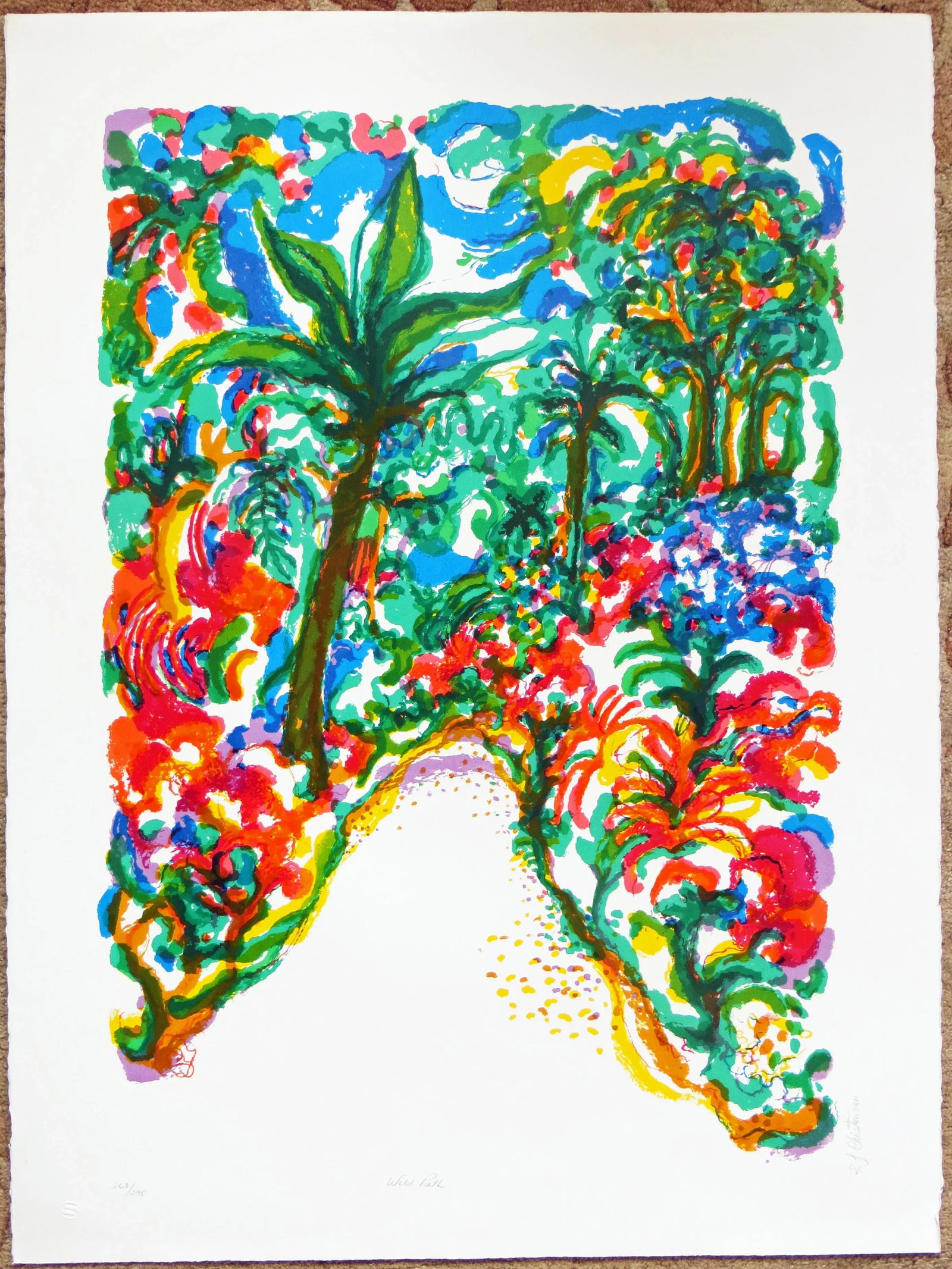 "Wild Path" Contemporary Tropical Landscape Lithograph by Ronald Julius Christensen - 6