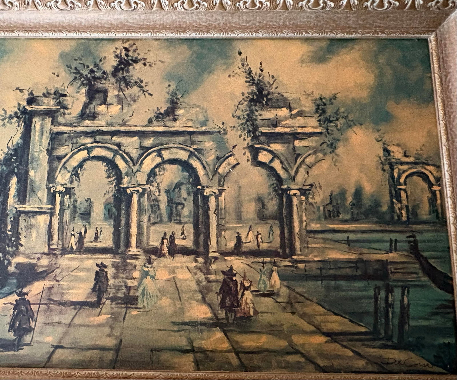 Vintage Print of Nicolas De Corsi's Painting Titled "L'Entrata Del Lago or Entrata Del Lago (Entranc - 3