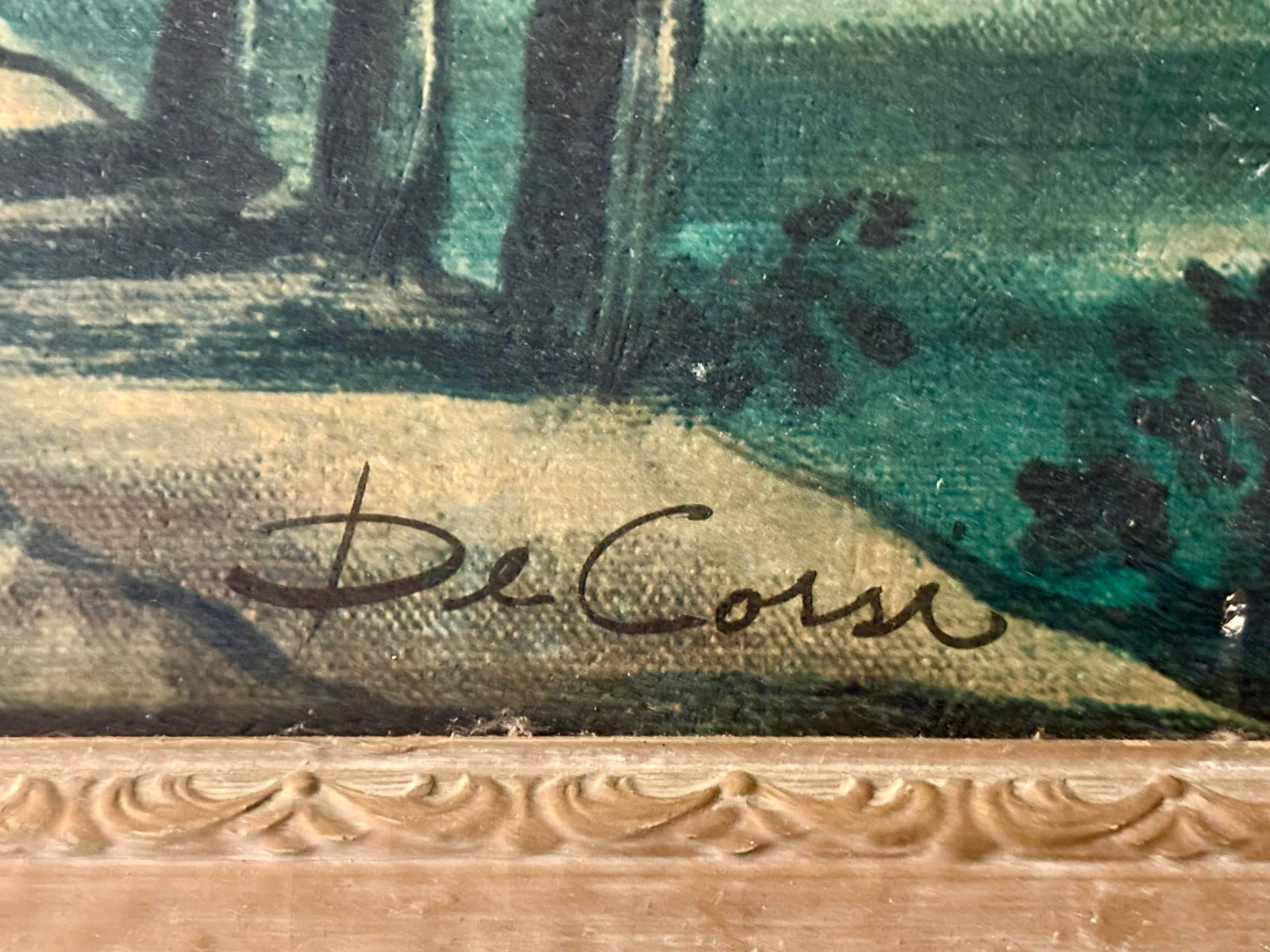 Vintage Print of Nicolas De Corsi's Painting Titled "L'Entrata Del Lago or Entrata Del Lago (Entranc - 4