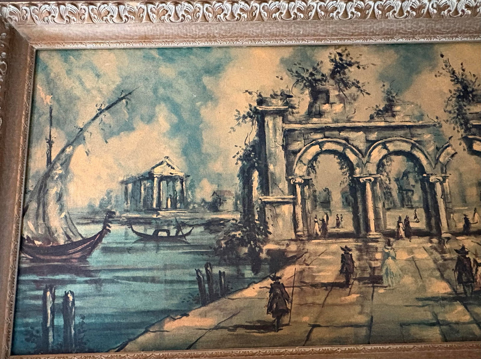 Vintage Print of Nicolas De Corsi's Painting Titled "L'Entrata Del Lago or Entrata Del Lago (Entranc - 5
