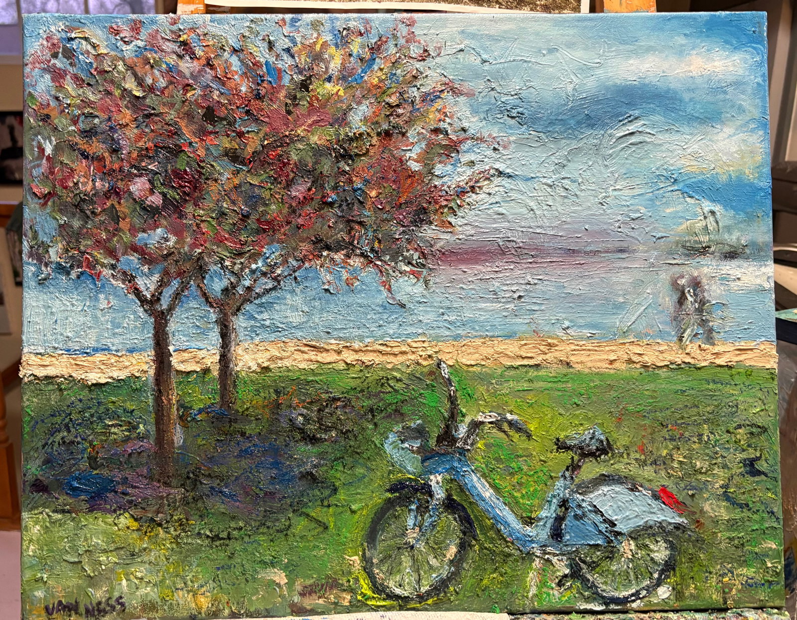 "Need a Lyft", Original Oil Painting, by Van Ness - 6