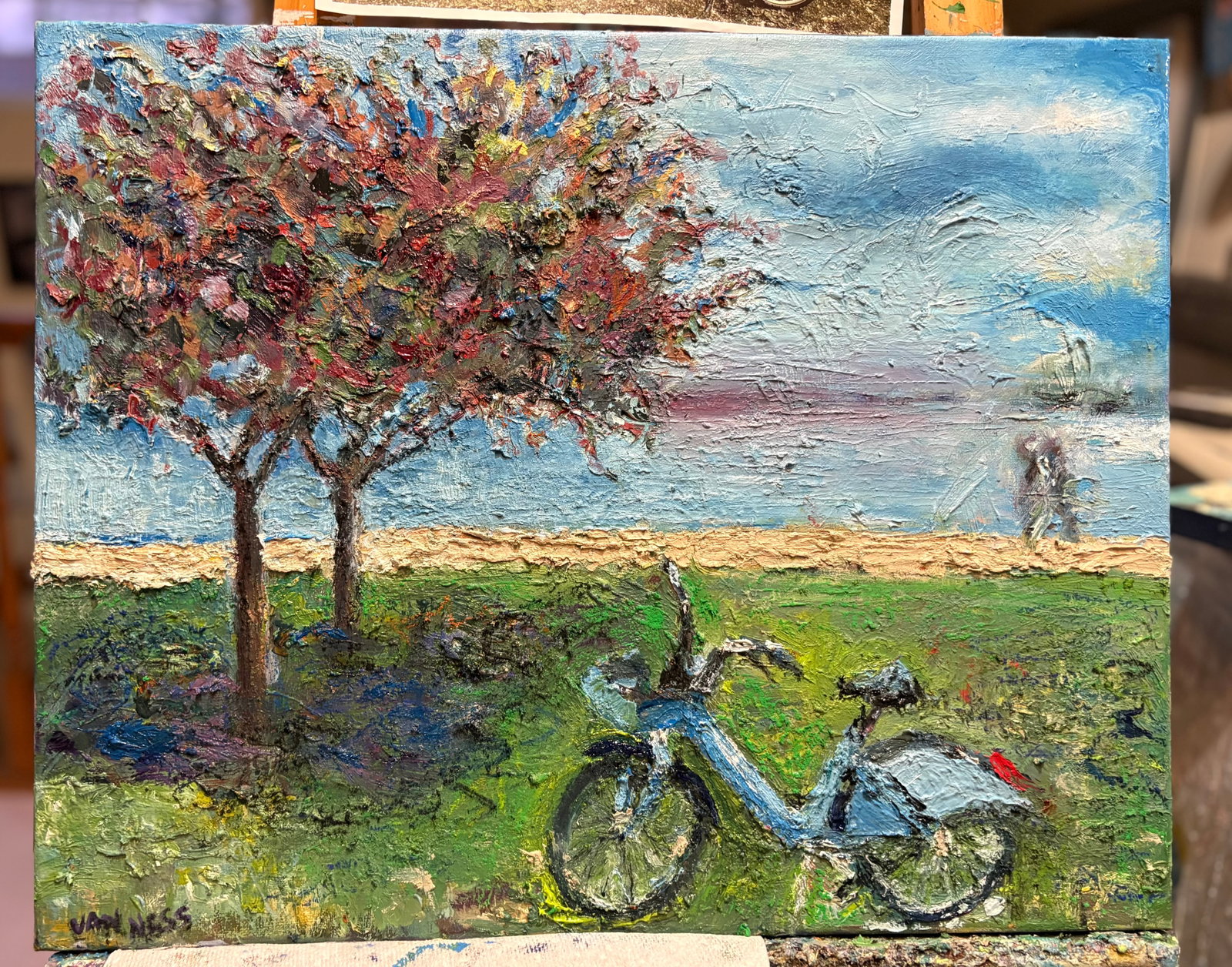 "Need a Lyft", Original Oil Painting, by Van Ness - 7