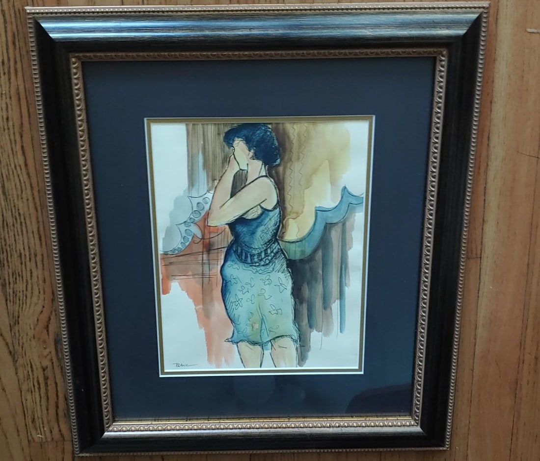 Late 20th Century Portrait Watercolor Paintings of a Lady by Patricia Govezensky, Framed - Set of 3 - 2