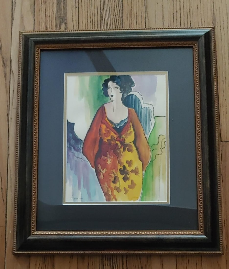 Late 20th Century Portrait Watercolor Paintings of a Lady by Patricia Govezensky, Framed - Set of 3 - 3