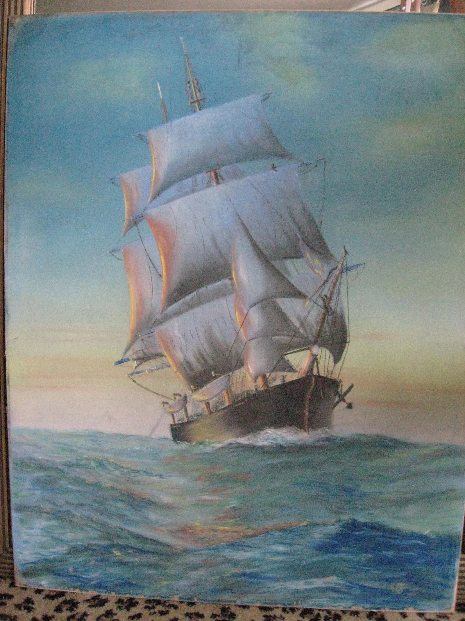 Early 20th Century Nautical Seascape Pastel Drawing, Framed - 2