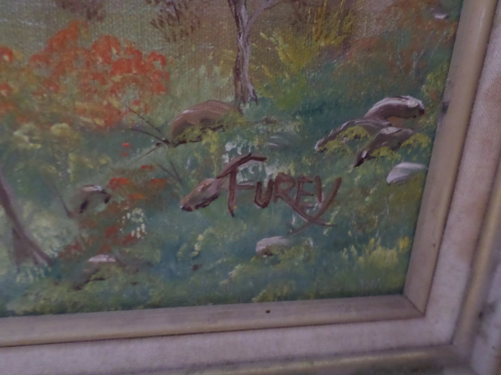 Mid 20th Century Rustic Landscape with Mill and Stream Oil Painting, Framed - 3