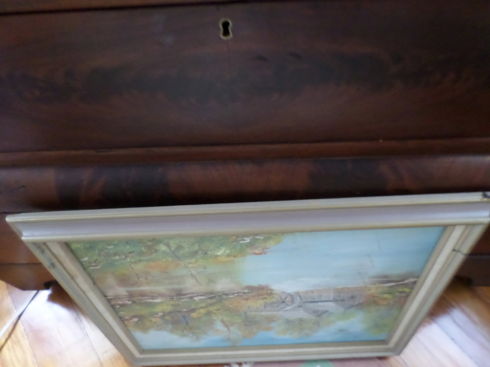 Mid 20th Century Rustic Landscape with Mill and Stream Oil Painting, Framed - 7