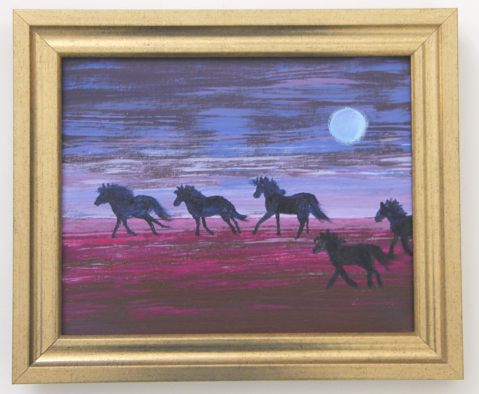 Horse Cowboy Western Landscape Minimalism Abstract Americana Sienna Orange Yellow Indigo Original Oi - 3