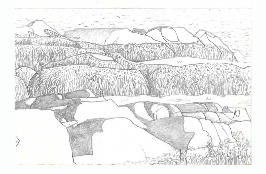 1987 Robert Angeloch Monhegan Maine Coast Drawing - 2