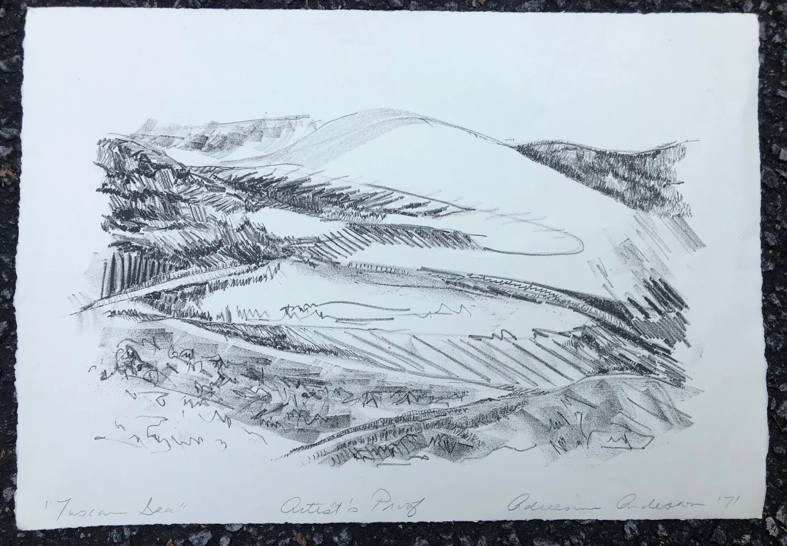 1971 Adrienne Anderson Tuscan Sea Lithograph - 2