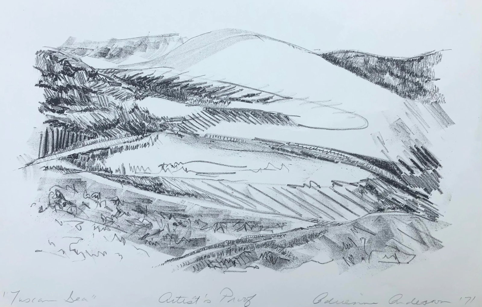 1971 Adrienne Anderson Tuscan Sea Lithograph - 3