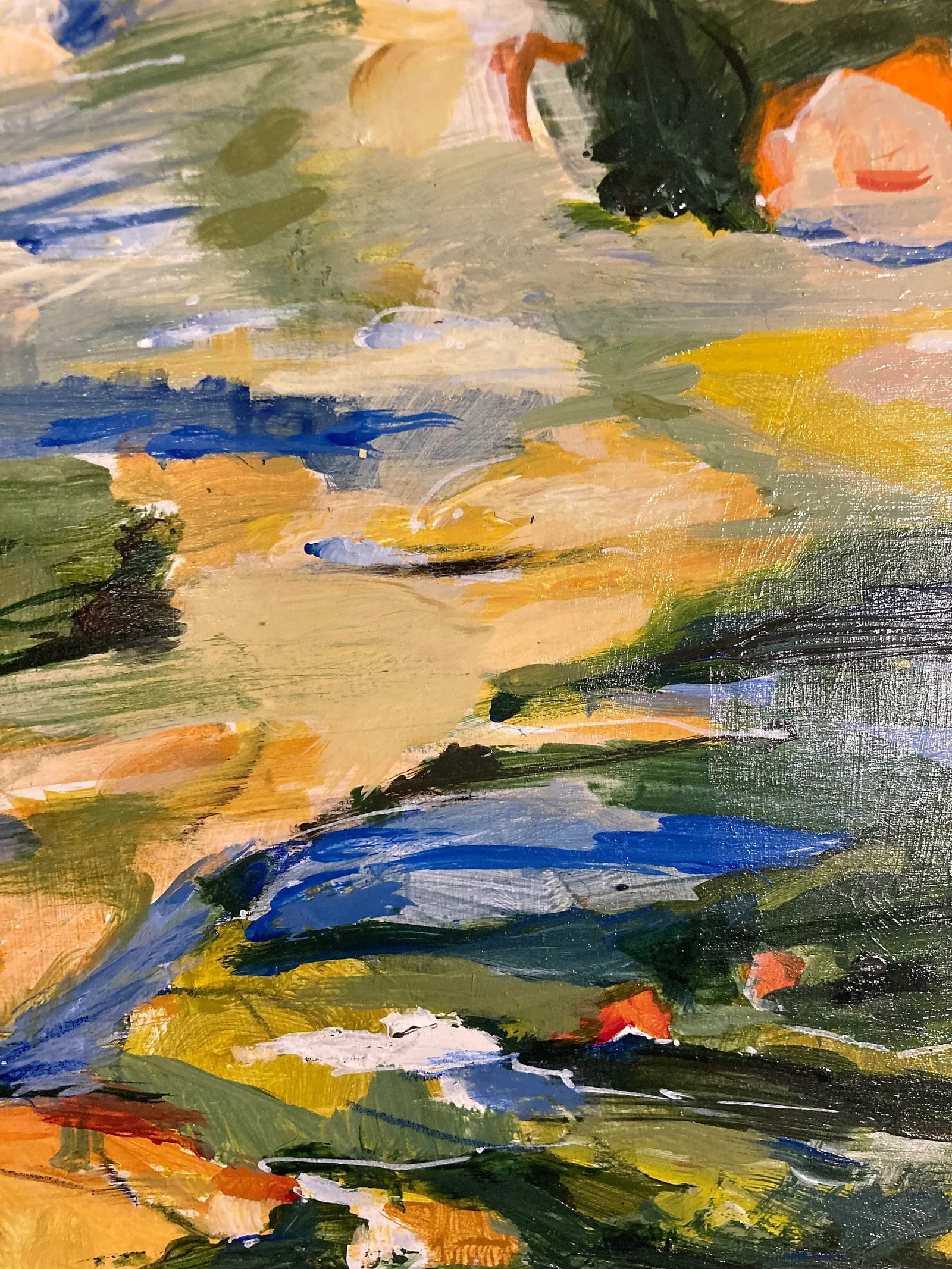 Contemporary Abstract Botanical Landscape Mixed-Media Painting Titled "Oasis" - 3