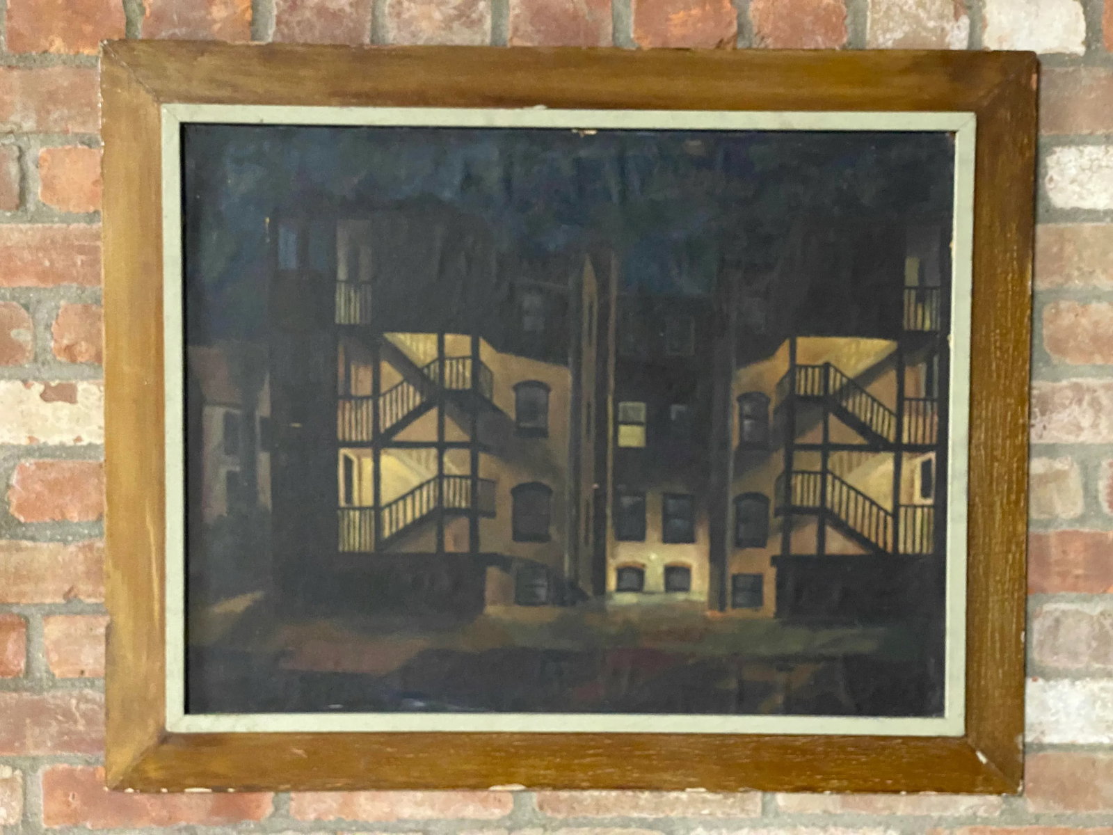1950s Tenement Row House Social Realist Painting by Leonard Buzz Wallace - 13