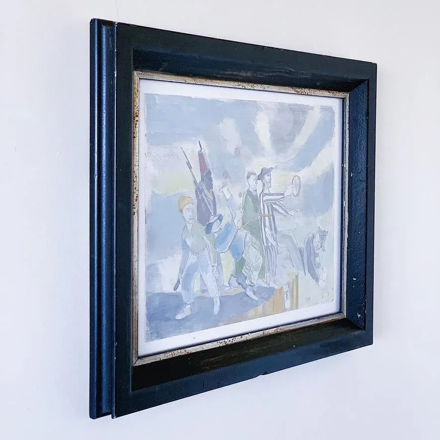 Late 20th Century Expressionist Figurative Original Painting by Paton Miller, Framed - 2