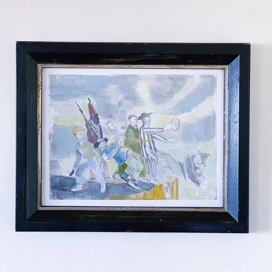 Late 20th Century Expressionist Figurative Original Painting by Paton Miller, Framed - 7