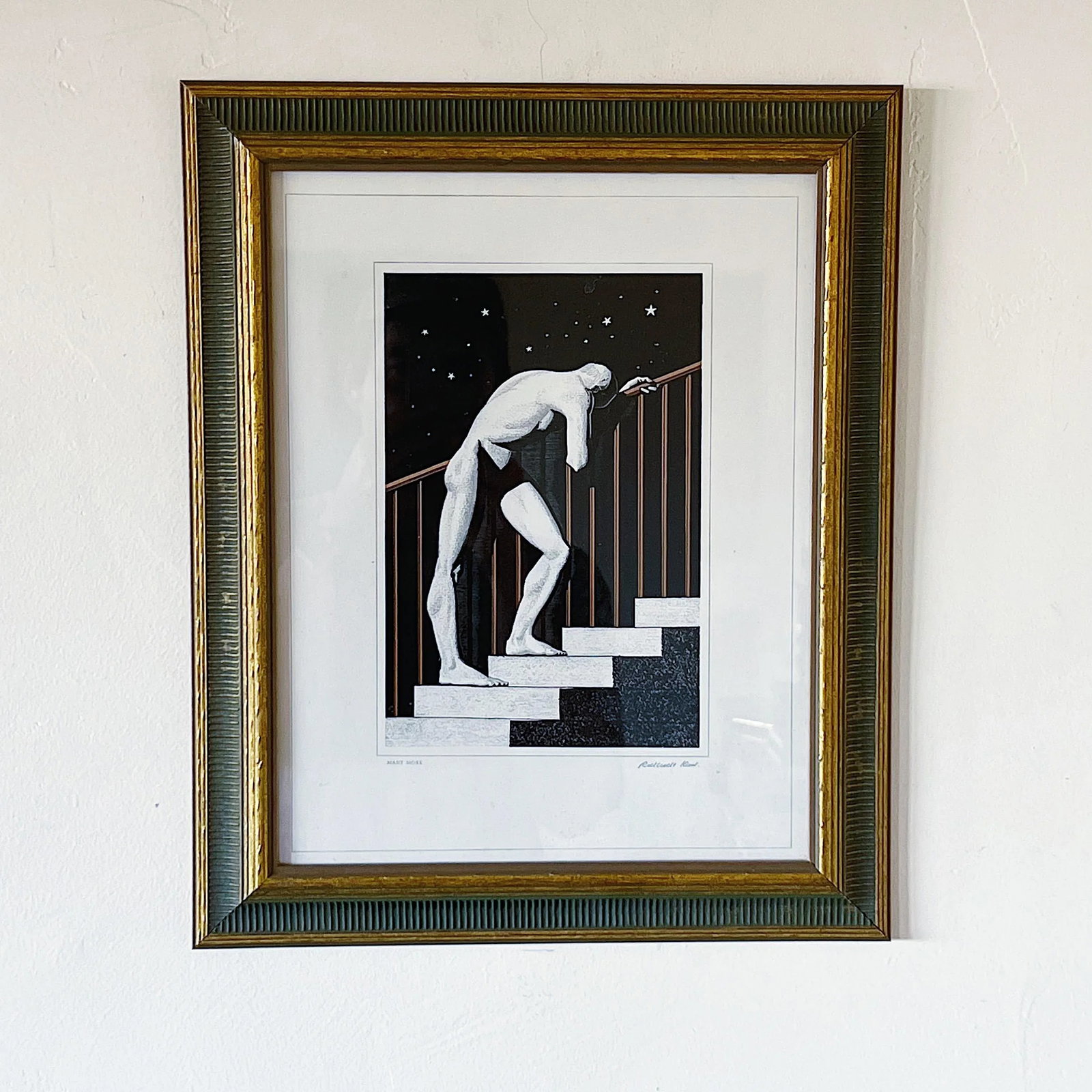 1940s "Many More" and "How Soon" Art Deco Figurative Prints After Rockwell Kent, Framed - a Pair - 5