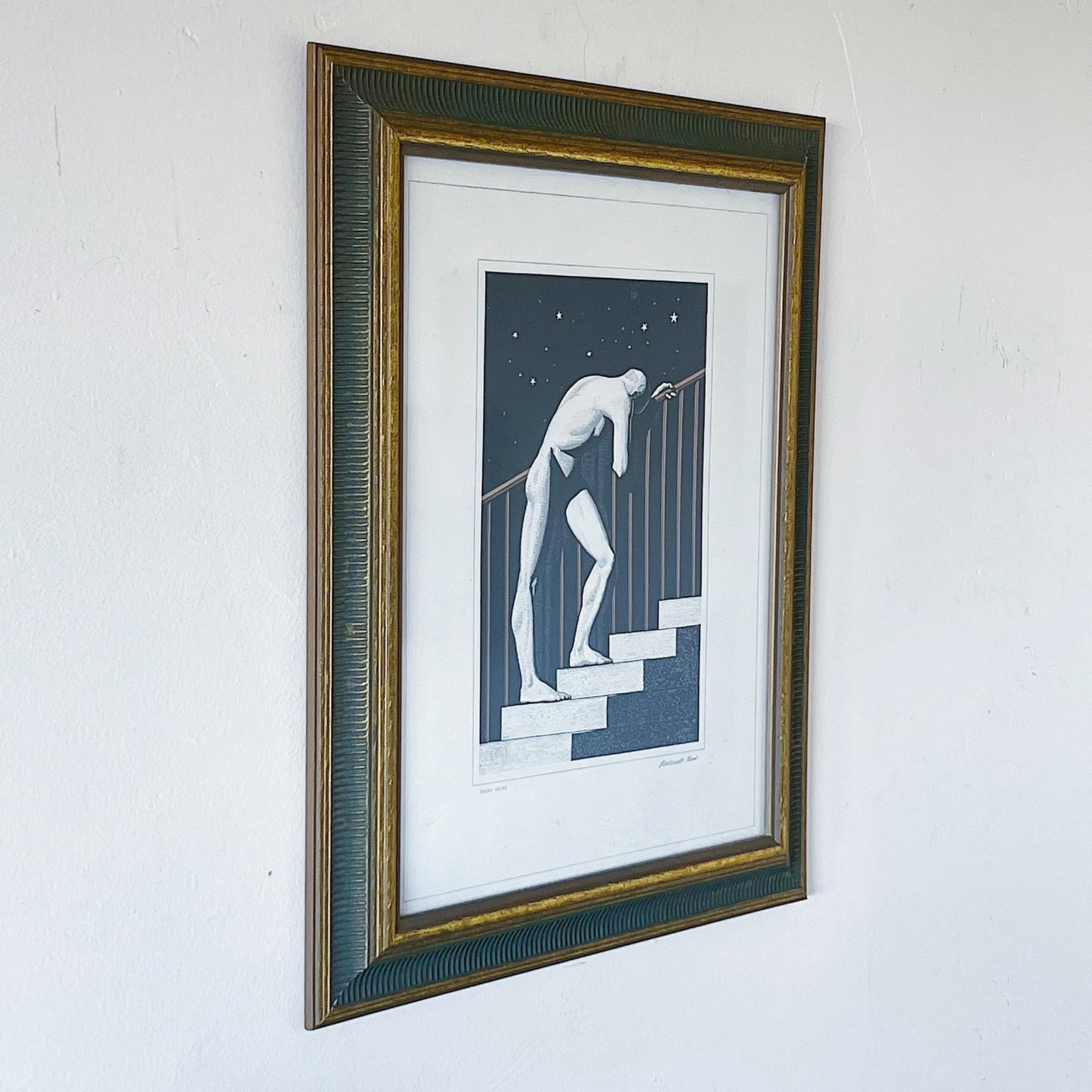 1940s "Many More" and "How Soon" Art Deco Figurative Prints After Rockwell Kent, Framed - a Pair - 8