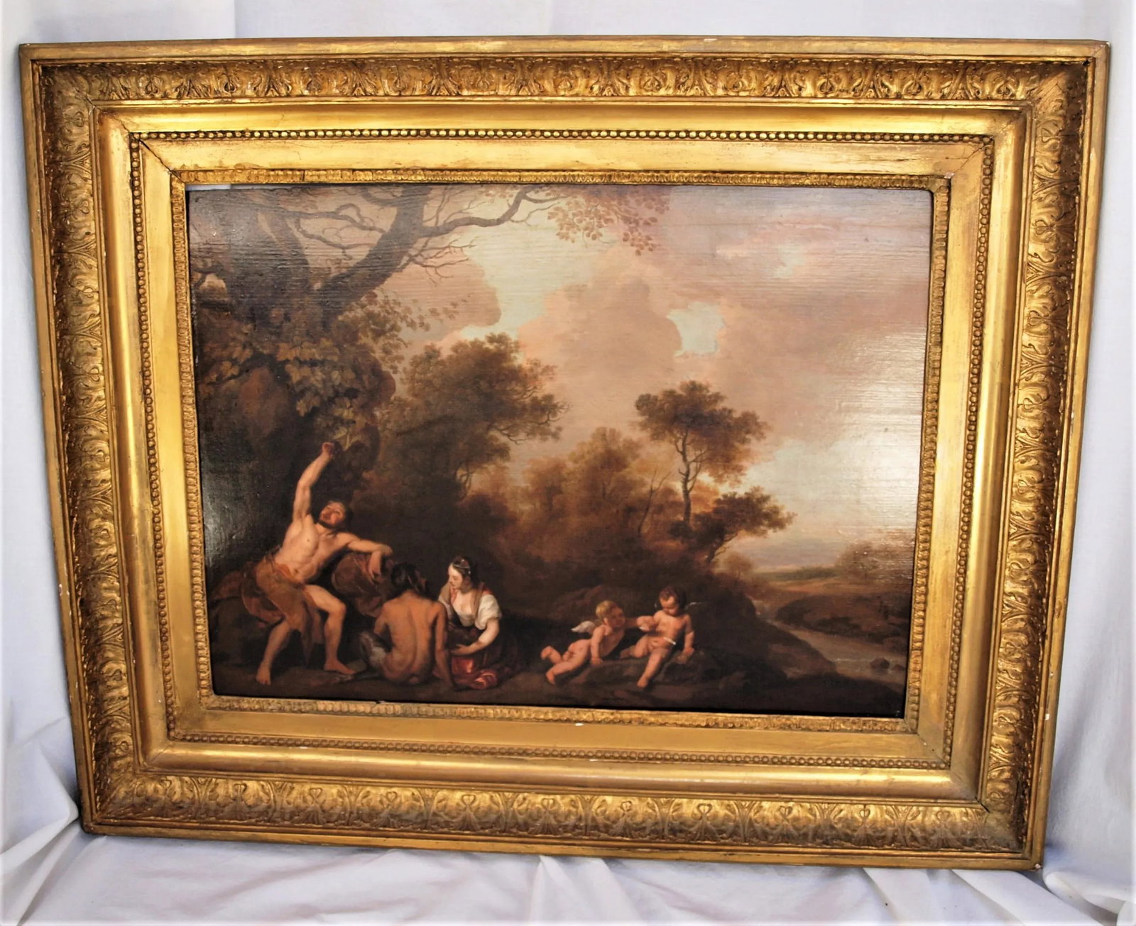 Large Epic Painting Bacchus Grapes and Cupids Late 1700's/Early 1800's - 5