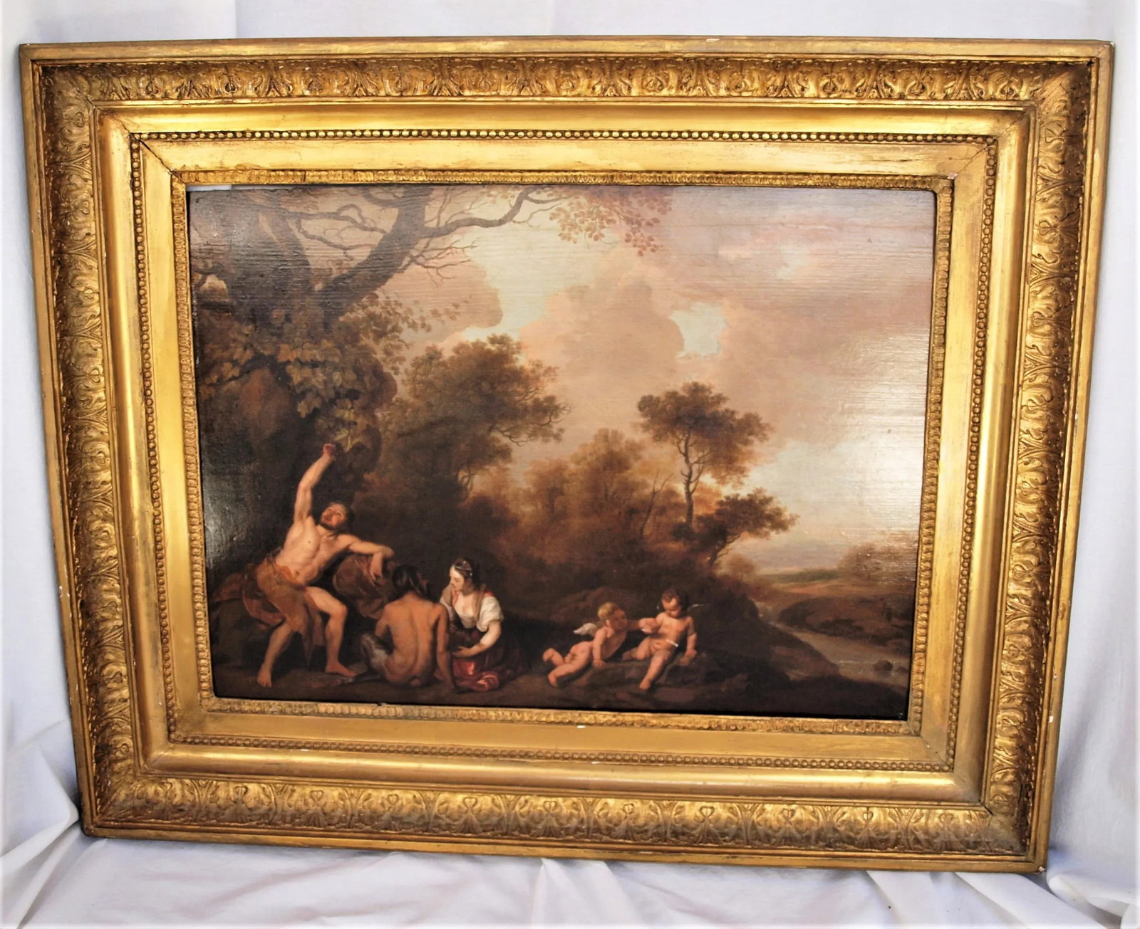 Large Epic Painting Bacchus Grapes and Cupids Late 1700's/Early 1800's - 6