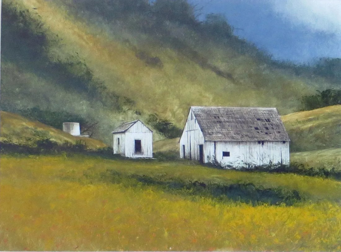 1990s "Rural Relics" Miguel Dominguez Watercolor Painting, Framed - 3