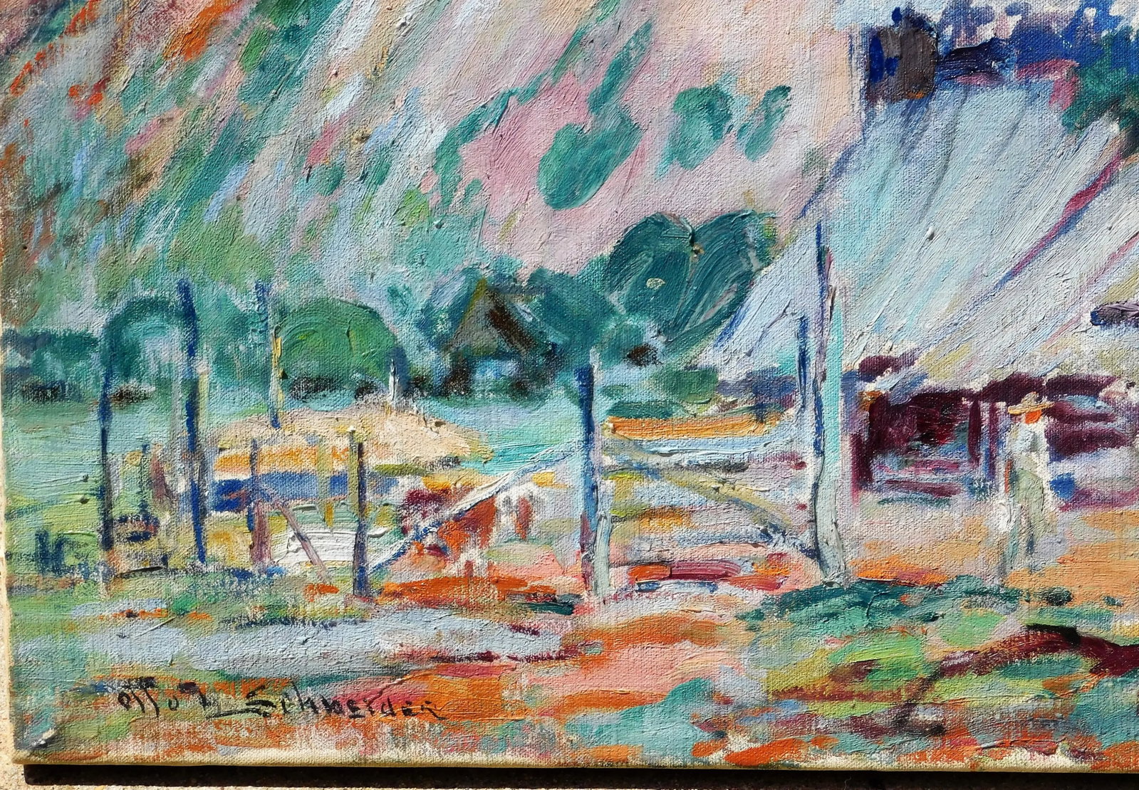 Otto Schneider B.1865 Noted Early San Diego Artist, Oil Painting 30 X 35 - 2