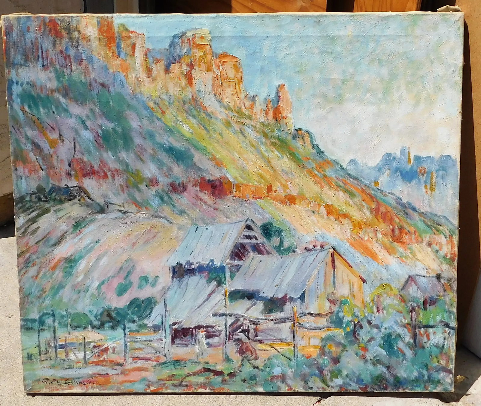 Otto Schneider B.1865 Noted Early San Diego Artist, Oil Painting 30 X 35 - 3