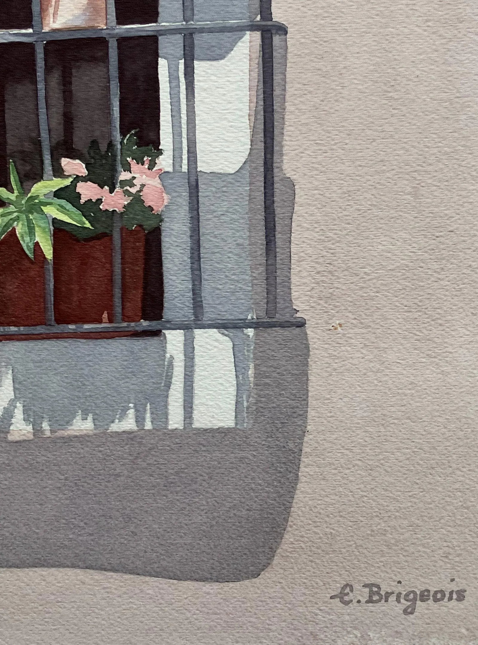 1980s "A Window in Guanajuato, Mexico" Watercolor Painting by Evelyne Brigeois, Framed - 3
