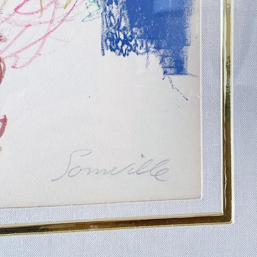 1980s "Portrait of a Woman in Bohemian Colors" Expressionist Figurative Print by Roger Somville, Fra - 5