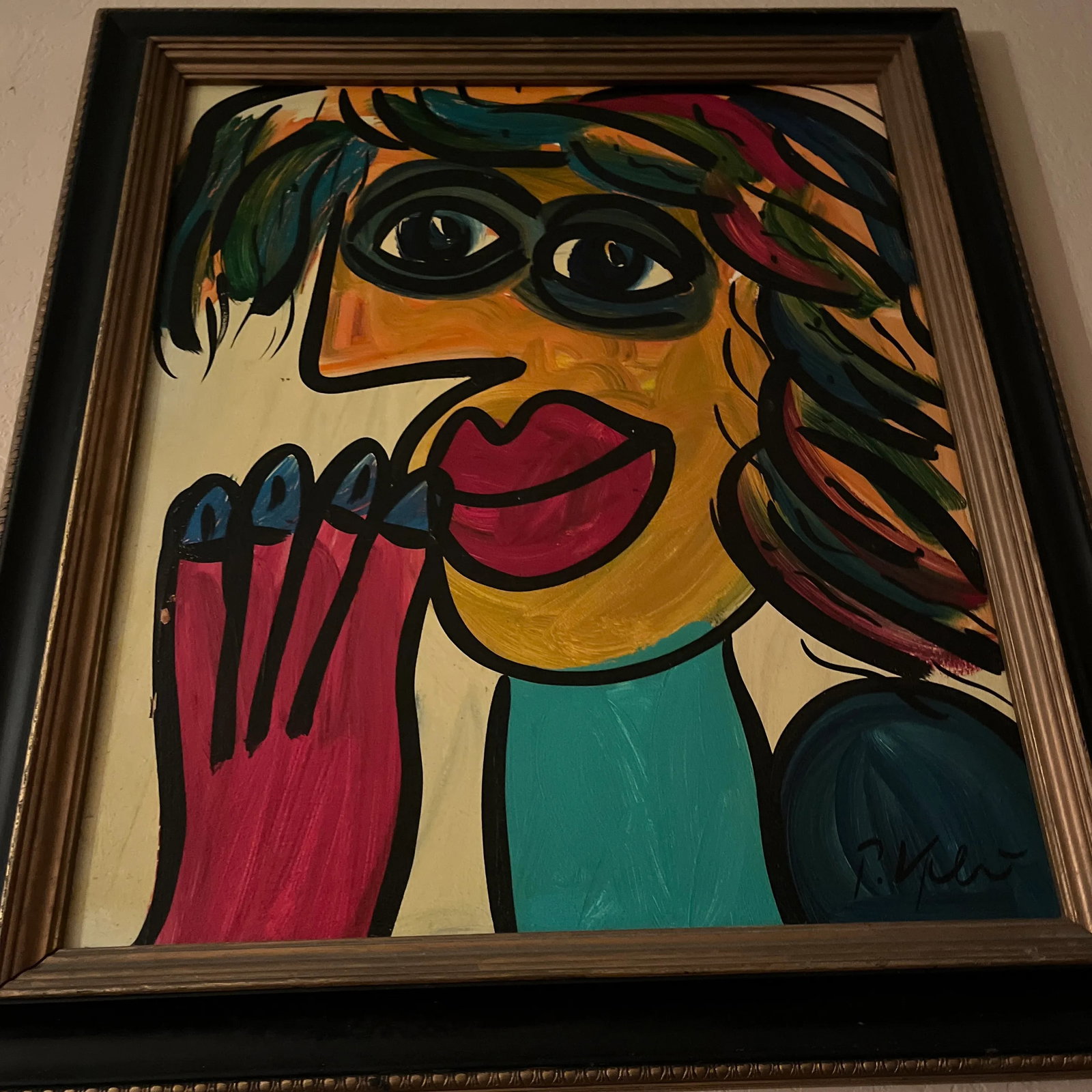 Late 20th Century Abstract Portrait Painting by Peter Robert Keil, Framed - 2
