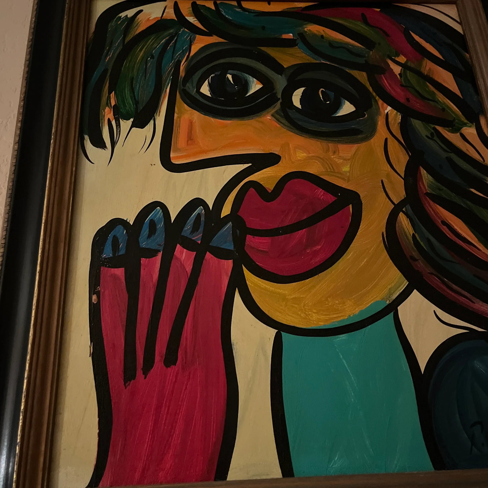 Late 20th Century Abstract Portrait Painting by Peter Robert Keil, Framed - 3