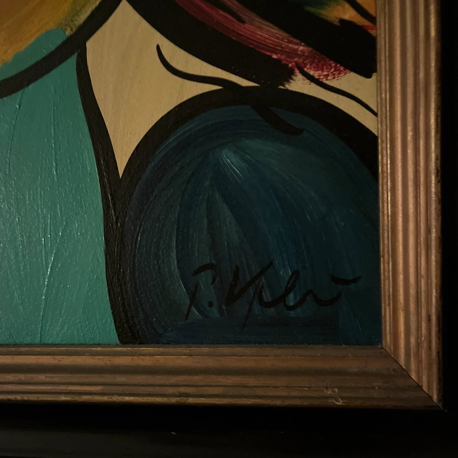 Late 20th Century Abstract Portrait Painting by Peter Robert Keil, Framed - 4
