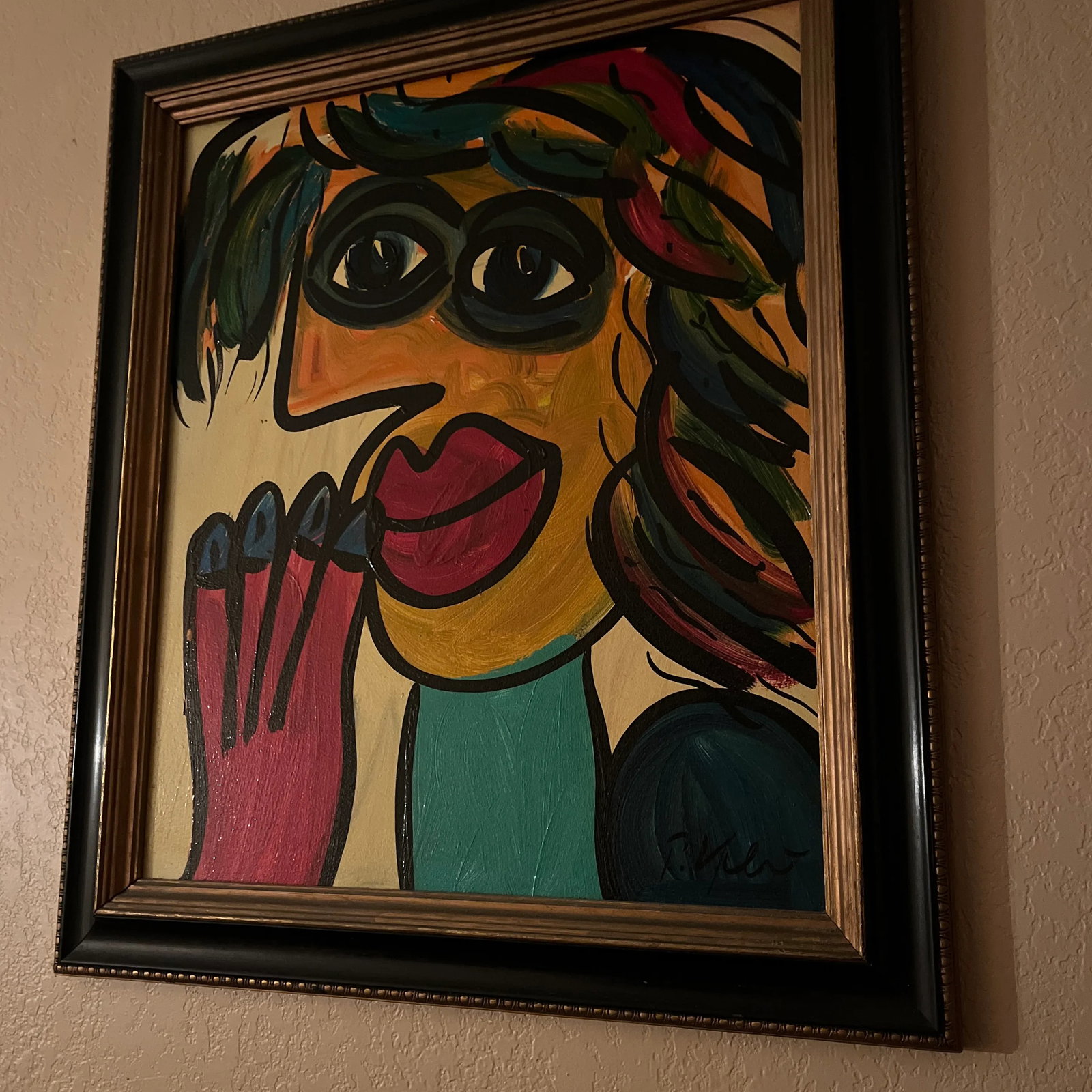 Late 20th Century Abstract Portrait Painting by Peter Robert Keil, Framed - 5