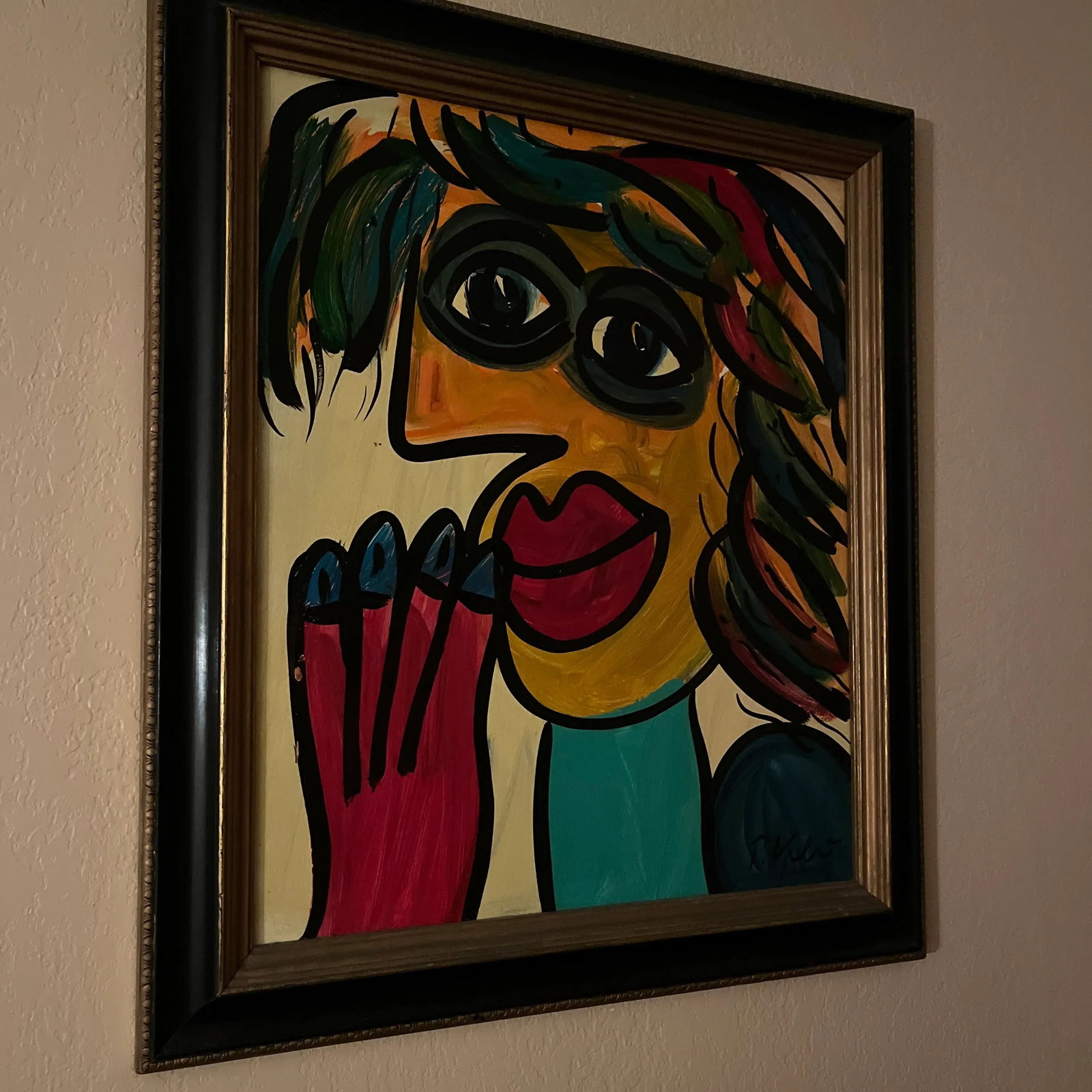 Late 20th Century Abstract Portrait Painting by Peter Robert Keil, Framed - 6
