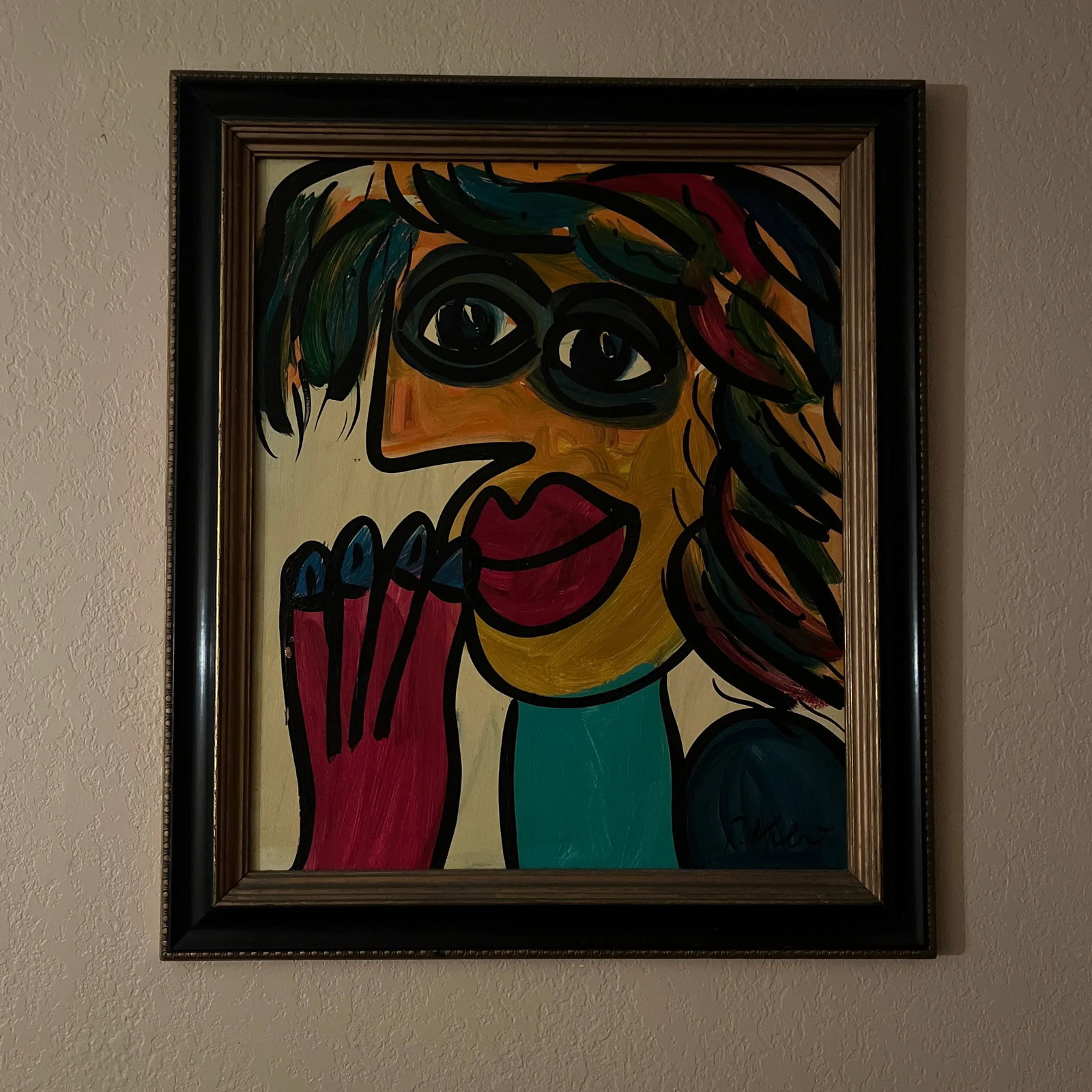Late 20th Century Abstract Portrait Painting by Peter Robert Keil, Framed - 9