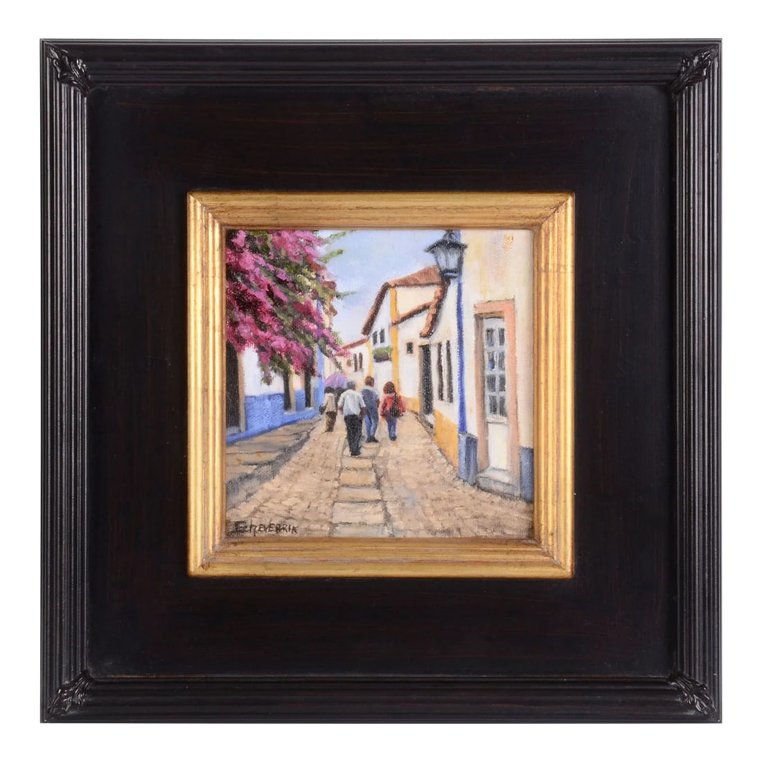 Lynelle Echeverria "Obierto" Oil Painting on Canvas: Lynelle Echeverria "Obierto" oil on canvas. This Lynelle Echeverria painting comes framed as shown. Dimensions (Image) 6''H X 6''W; (Frame) 12''H X 12''W About Lynelle Echeverria Lynelle Echeverria is