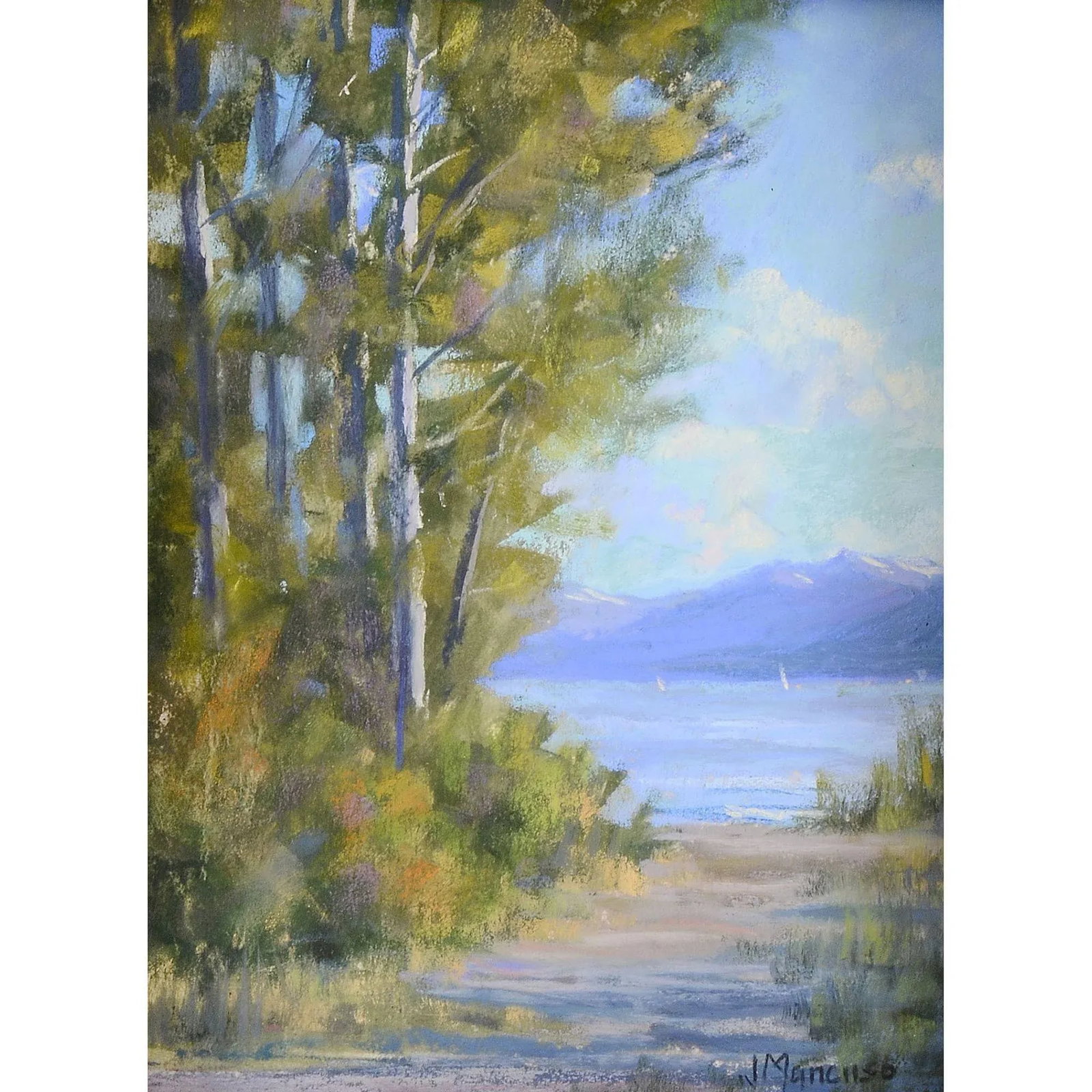 Joe Mancuso "Summer at the Lake Study" Pastel Painting - 2