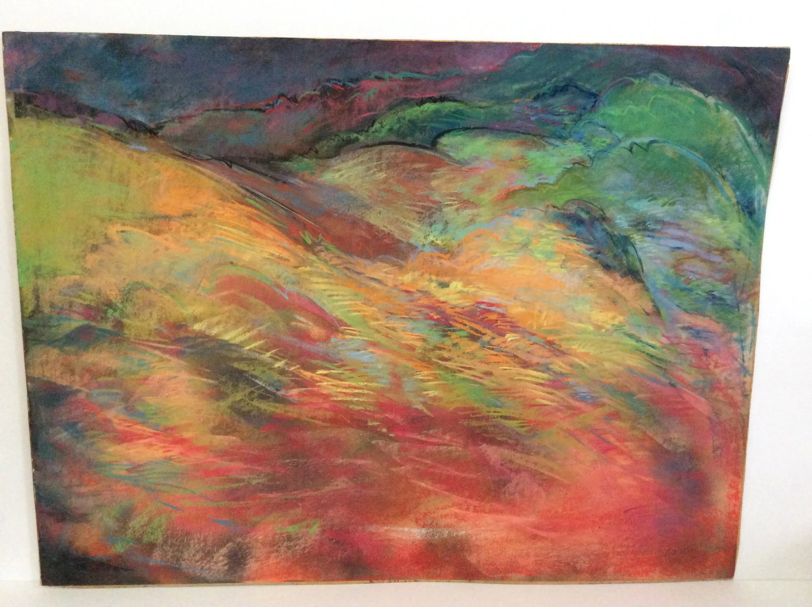 1970s Robert Domin Abstract Landscape Pastel Drawing - 2