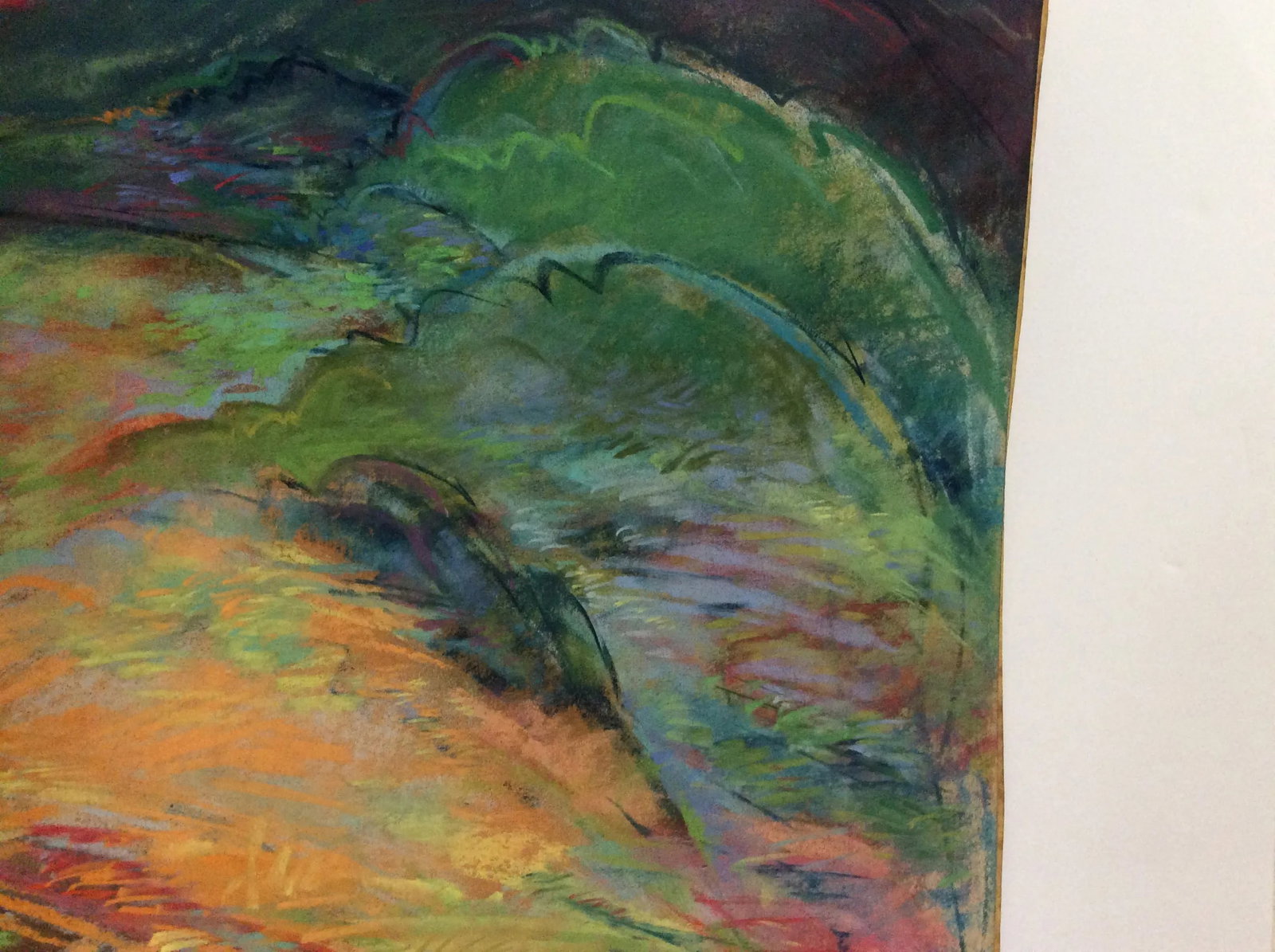 1970s Robert Domin Abstract Landscape Pastel Drawing - 4