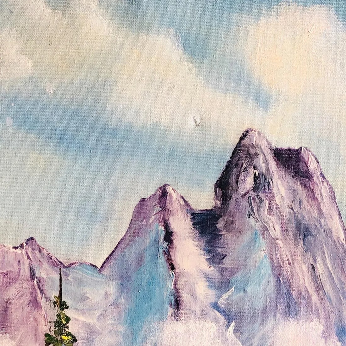 1960s Large Mid Century Californian Fine Art Mountain Landscape Oil Painting by Ann Kirk - 10