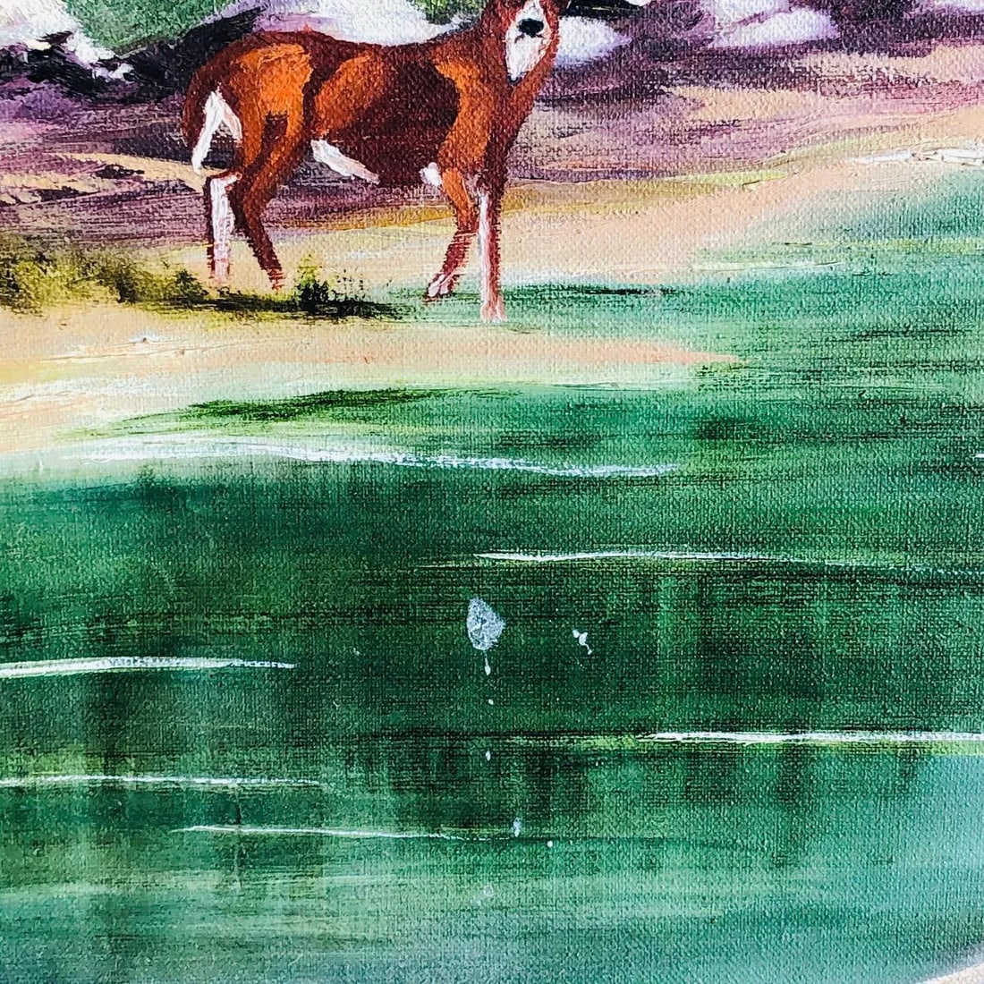 1960s Large Mid Century Californian Fine Art Mountain Landscape Oil Painting by Ann Kirk - 11
