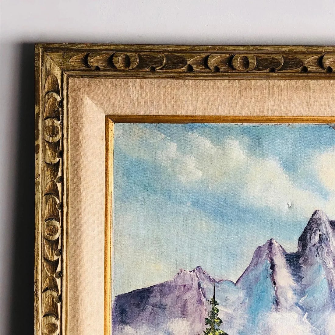 1960s Large Mid Century Californian Fine Art Mountain Landscape Oil Painting by Ann Kirk - 3