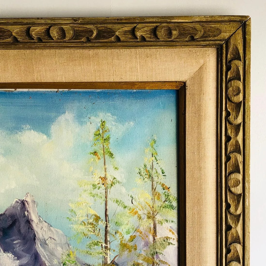 1960s Large Mid Century Californian Fine Art Mountain Landscape Oil Painting by Ann Kirk - 4