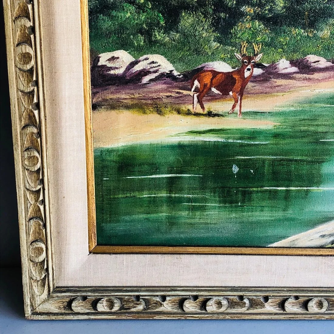 1960s Large Mid Century Californian Fine Art Mountain Landscape Oil Painting by Ann Kirk - 5