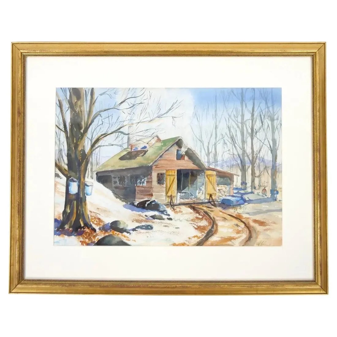 Mid-20th Century Wood Frame Decorative Water Color - 13