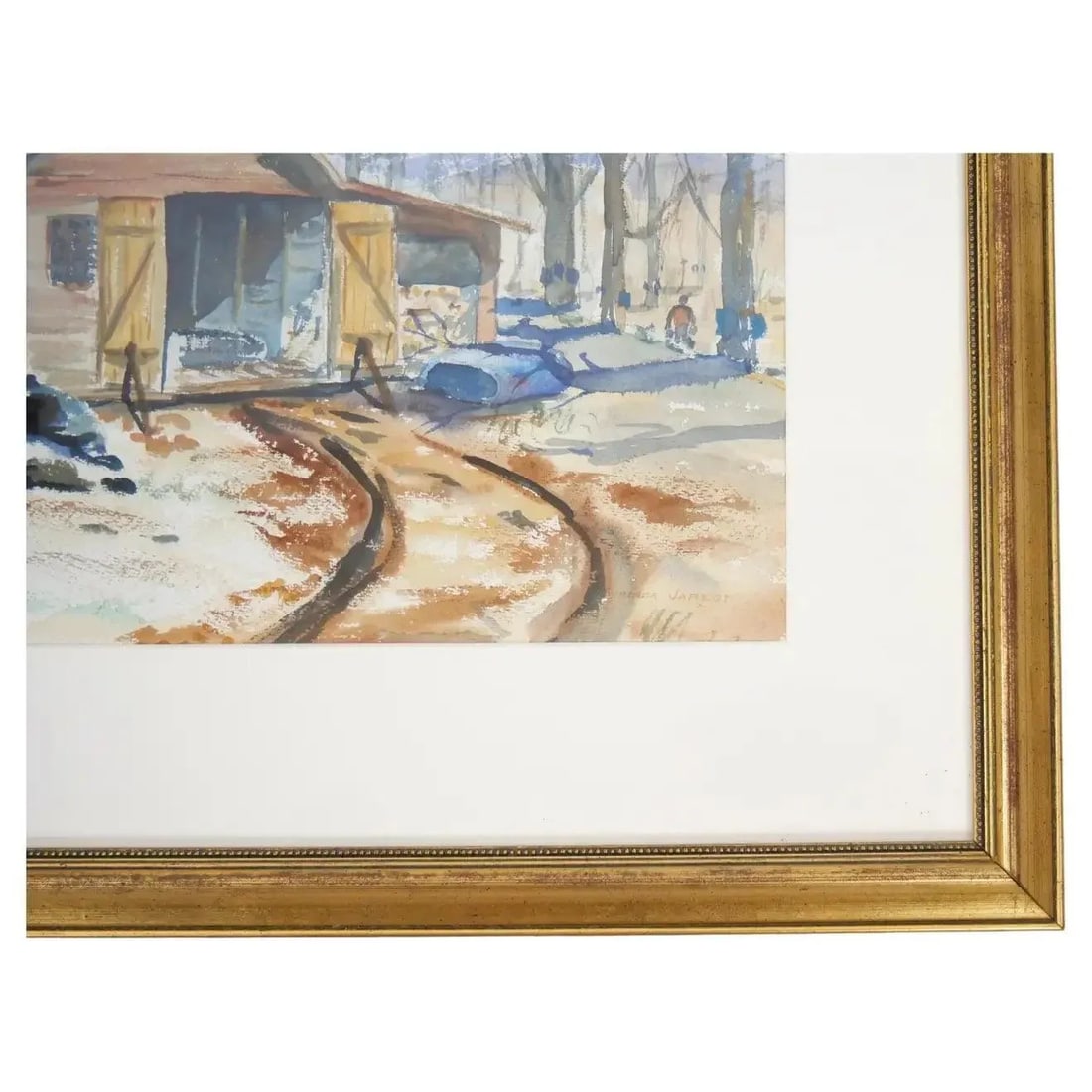 Mid-20th Century Wood Frame Decorative Water Color - 5