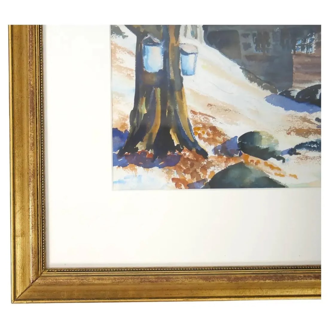 Mid-20th Century Wood Frame Decorative Water Color - 6