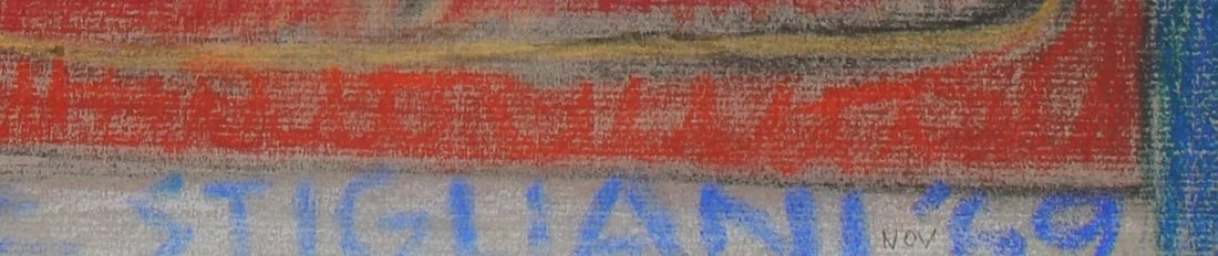 New York Pigeon Study 1969 Pastel - 2